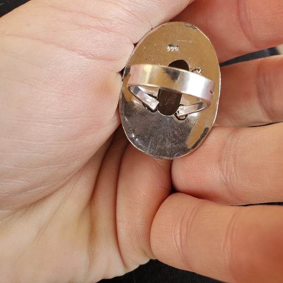 New Huge Golden Rutile Quartz 925 Silver Statement Ring. - Picture 16 of 16